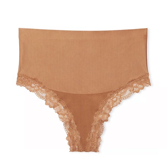 Victoria Secret Smoothing Shimmer Lace-Trim Thong Panty - Picture 6 of 8